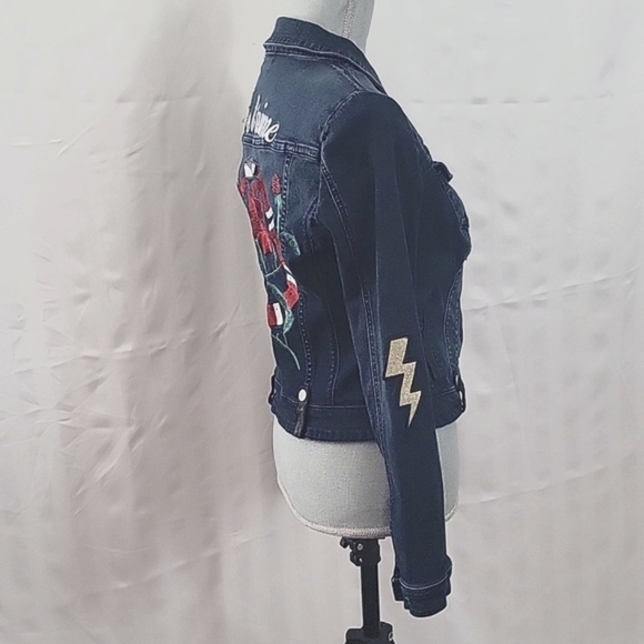 Bebe Patch Jean Jacket with Side Pockets, Size: M - Picture 12 of 12